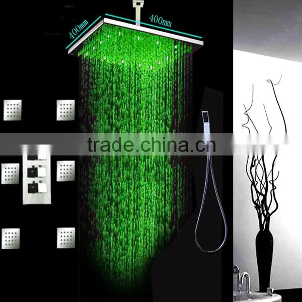 High Quality 16 Inches Square Led Shower Head,wall Mounted Body Shower Set With Led Lighting photo-6