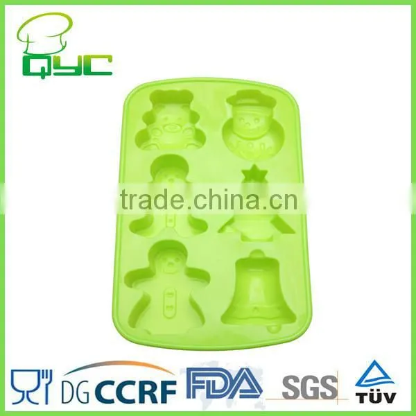 Non-stick Food Grade Silicone Christmas Multi-Shape Cakelet Pan Bear,Bell,Santa Claus,Tree photo-2