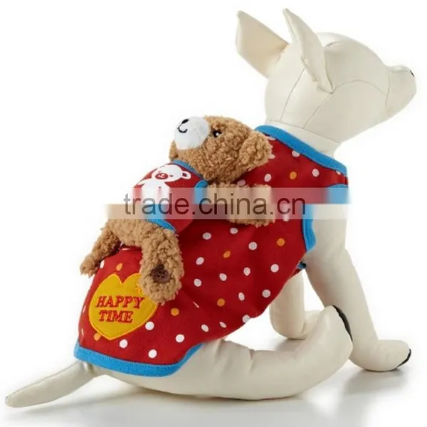 Spot Red Blue Detachable Toy Bear Pet Clothe Cat Dog Pet Wear Pet Apparel photo-2