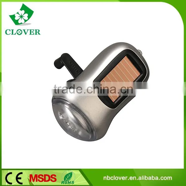 New Design ABS Material Dynamo 3 LED Mini Hand Crank Flashlight photo-4