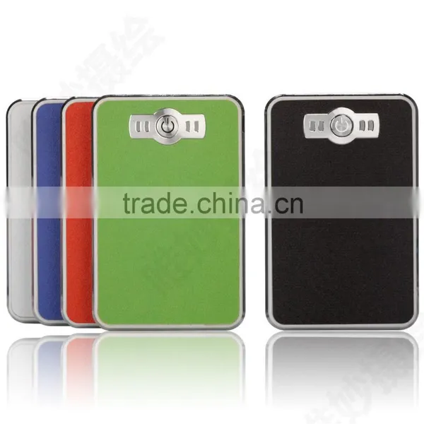 Traveling 2 USB 2.1A Output Rechargeable Leather Power Bank 10000 photo-2