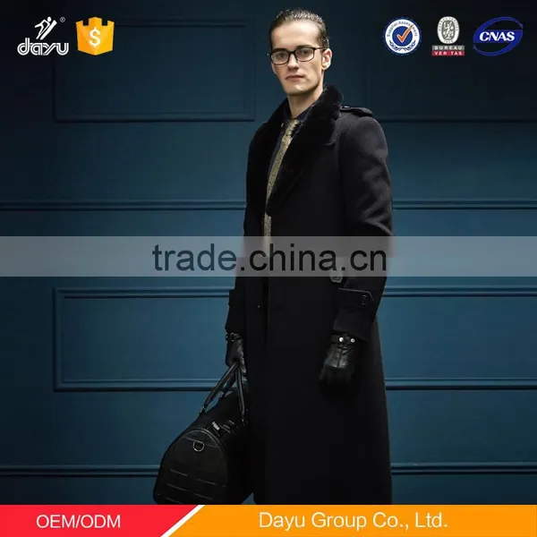 2016 High Quality Made in China Wholesale Price Oem Factory Casual Slim Fit Wool Mens Trench Coat Wool Long Overcoat photo-3