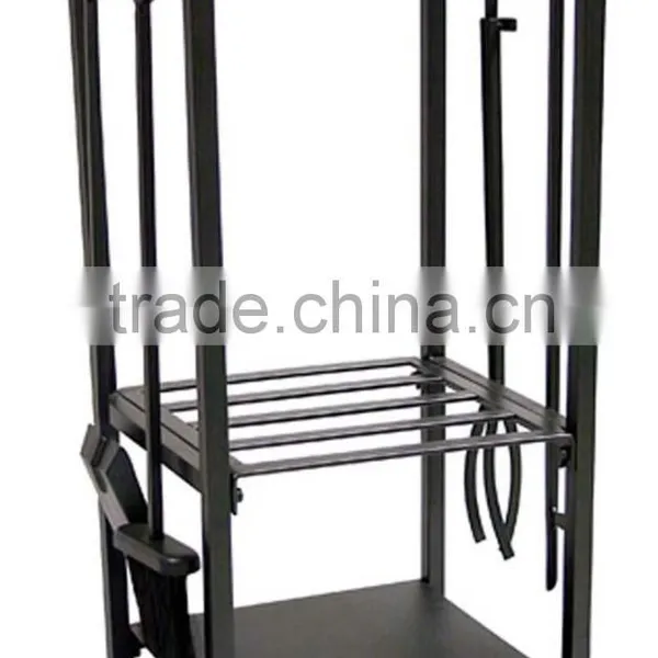 New Style Black Wrought Iron Log Rack With Tools