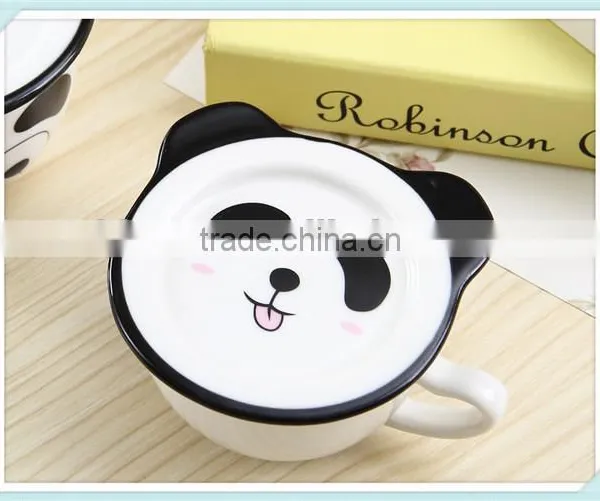 Ceramic Cute Panda Mug With Panda Face Shape photo-5