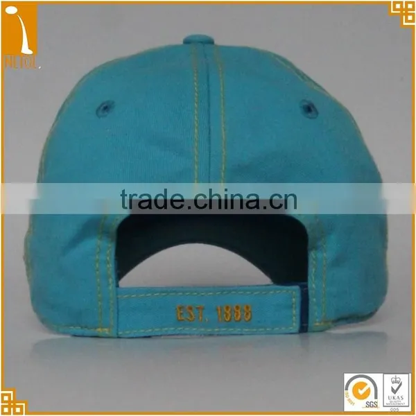 Cheap Custom 100% Cotton 6 Panel Bule Embroidered Plain Distressed Baseball Cap Wholesale photo-3