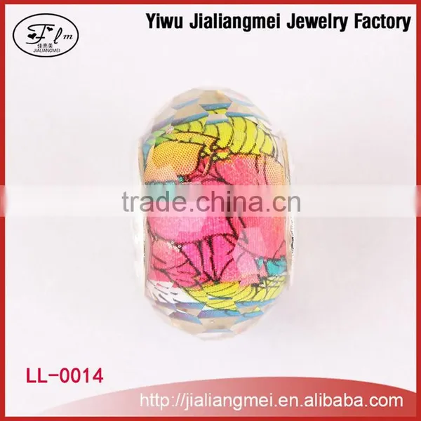2015 New Arrival Cheap Rondelle 925 Silver Charm Murano Glass Beads