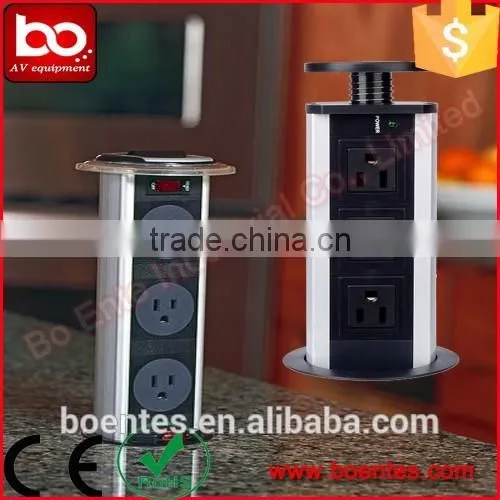 Factory Supply Office Pull Up Outlets/Kitchen Pop Up Power Socket With USB Charger photo-3