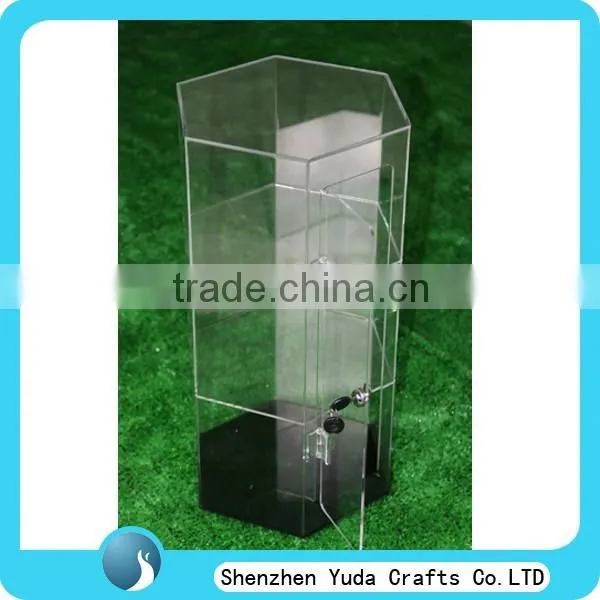 Plexiglass 3 Tiers Customized Display Case With Key Manufacturing High Transparent Acrylic Display Case With Revolving Base photo-2