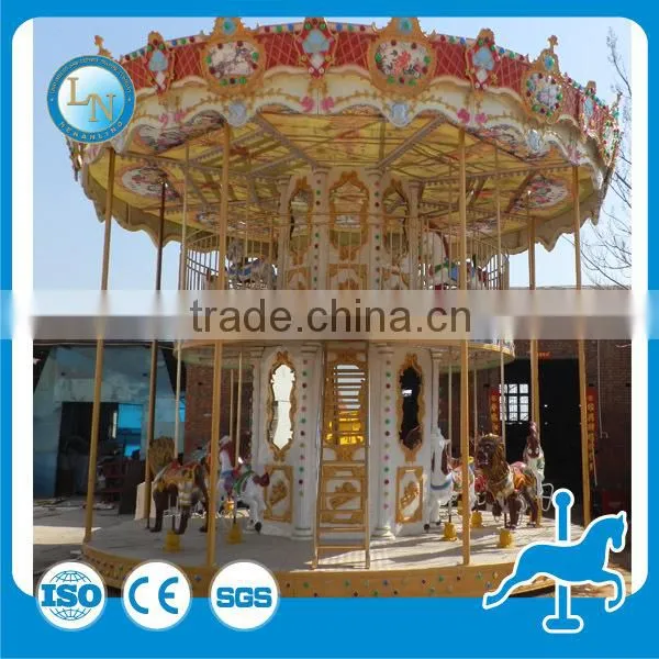 Amusement Park Christmas Kids Double Decker Carousel Outdoor for 48 People photo-6