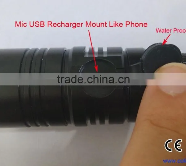 2015 Super Power Rechargeable Led Aluminium Flashlight Camping Lights Led photo-3