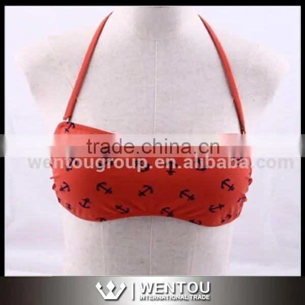 Wholesale Sexy Anchor Print Bandeau Swimming Tops photo-4