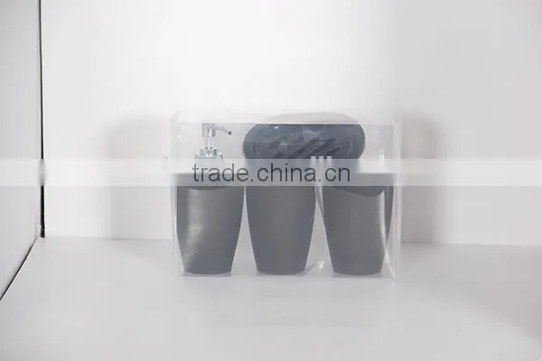 Elegant Plastic 4pcs Bathroom Set With Soap Dispenser photo-4