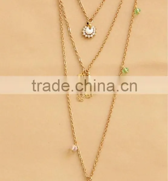 MYLOVE Fashion Gold Plated Necklace Cute Butterfly Leaf Pendant Long Polo Chain Sweater Necklace HOT MLSC-17 photo-2