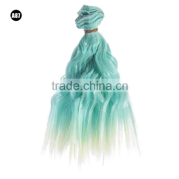 Green Short Wavy Hair Extension Hairpiece for Blythe Dolls photo-5