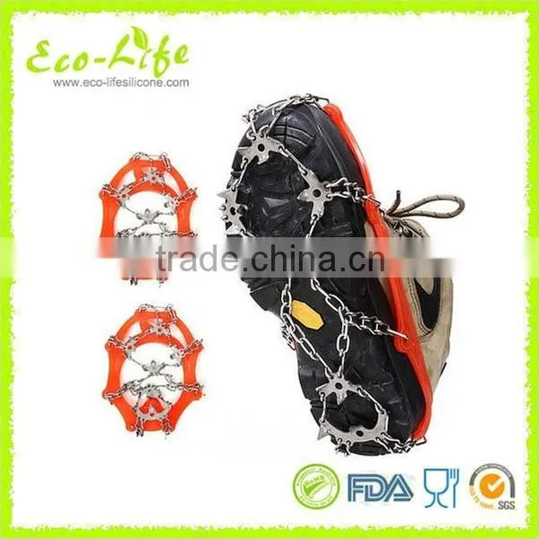 1 Pair Portable Skidproof Snow Spike Anti-Slip Silicone Ice Crampons, Ice Grippers photo-3