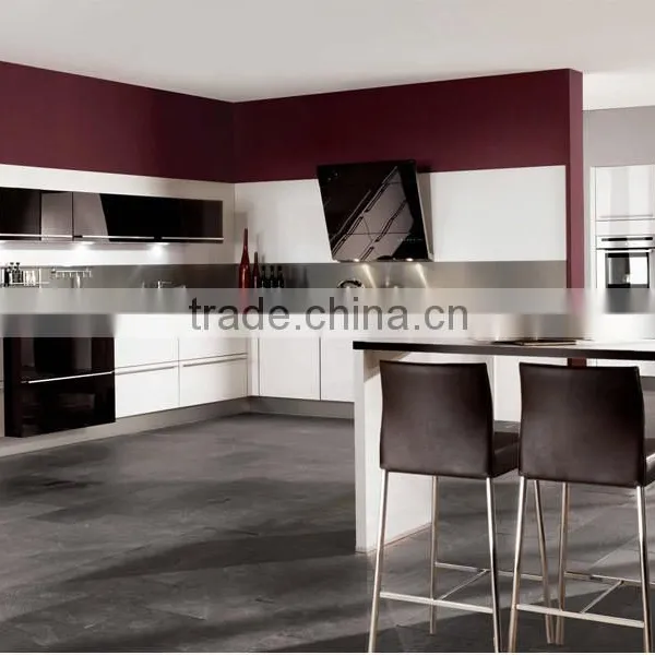 Free Kitchen Design High Gloss Vinyl Wrap Doors Kitchen Cabinets photo-2