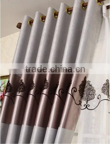 New Design Flocked Curtain Luxury Blackout Fabric Flame Retardant for Living Room photo-3