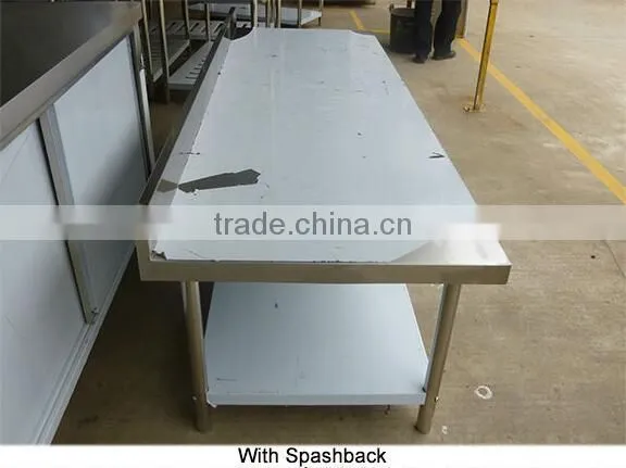 Restaurant Kitchen Heavy Duty Stainless Steel Work Table With Wheel And Under Shelf photo-3