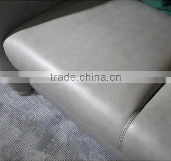 Grey Color Genuine Leather Tufted Sofa Set, Special Design Modern Living Room Leather Sofa(MOQ=1 SET) photo-3
