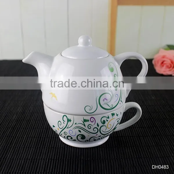 Chaozhou Factory Direct Wholesale Combination of Teapot & Bowl, Ceramic Turkish Tea Pot