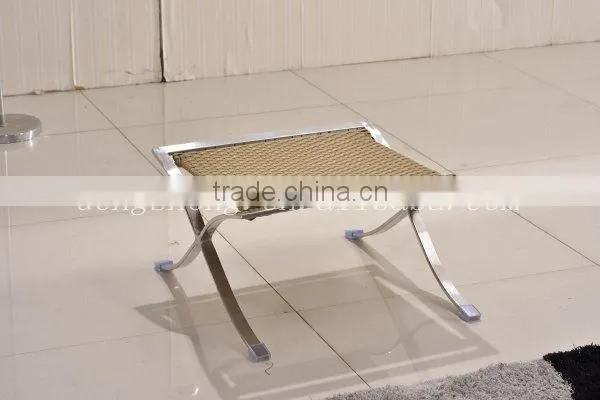 Stainless Steel Frame Rattan Leisure Chair With Ottoman photo-3