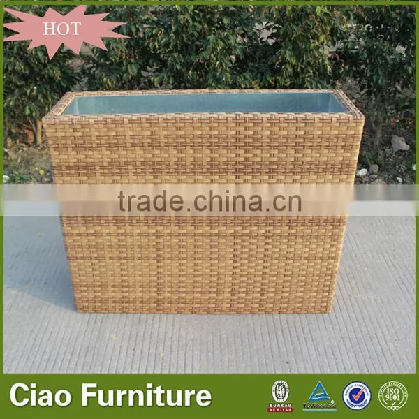 Hotel Used Outdoor Plastic Rattan Flower Plant Pot photo-2