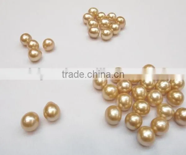 10-11 mm Golden Raindrop Freshwater Pearl Beads photo-3