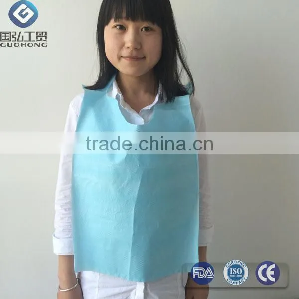 Blue Disposable Plastic Dental Bib With Tie photo-3