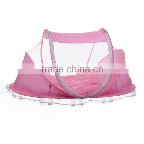 1pcs Portable Foldable Baby Kids Infant Bed Dot Zipper Canopy Mosquito Net Tent Free Shipping