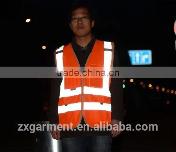 2017 ZX Men's Reflective Tape Workwear Working Vest photo-4
