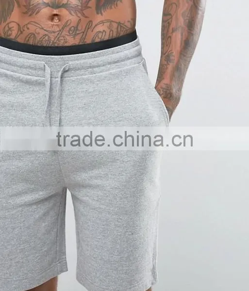 High Quality New Design Custom Drawstring Waist Black Piping Cotton Viscose Breathable Jersey Grey Men's Running Fashion SHorts photo-3