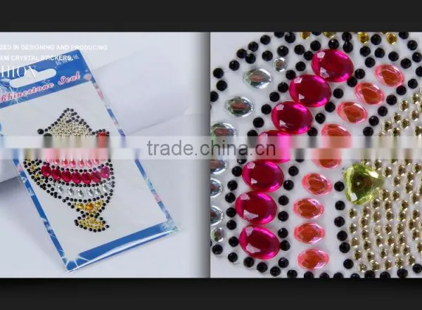 Free Sample Self Adhesive Diamond Rhinestone Decorative Sticker Gems Crystals Sticker photo-4