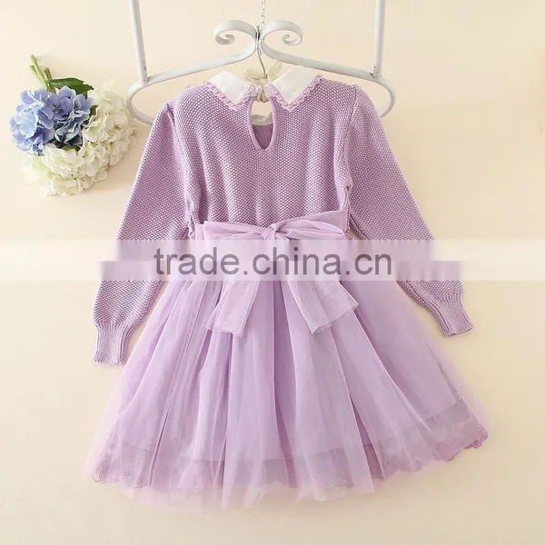 New Design Baby Grils Sweater Lace Dress for Autumn or Winter photo-4