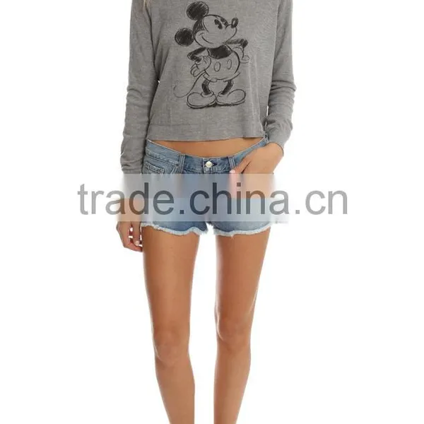 2016 New Fashion Ladies Short Tops for Jeans ,custom Ladies Short Jeans, Hot Sell Ripped Short Jeans photo-4