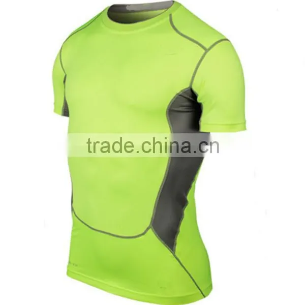 2017 New Fashion Desgin Plain Color 88%Polyester 12%Spandex Breathable Stretch Tank Top T-shirt Sport Men T Shirt photo-5