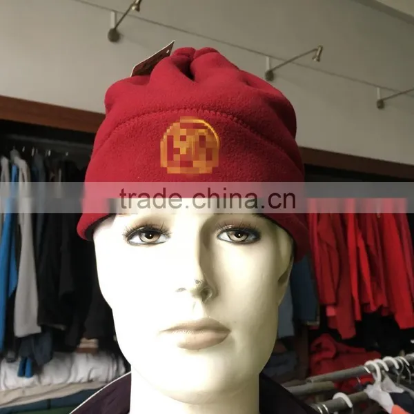 Men Folded-up Polyester Polar Fleece Winter Beanie Hat Wholesale photo-4