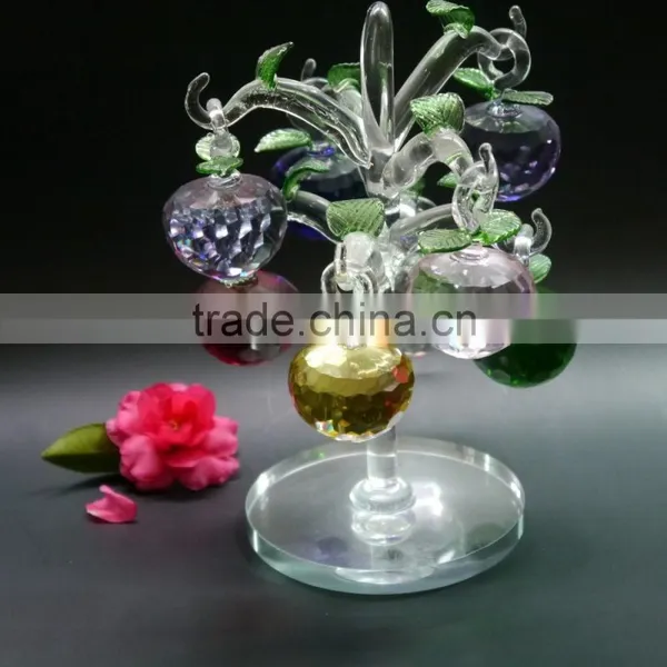 High Quality Faceted Crystal Apple Tree With Wedding Decration Gift photo-2