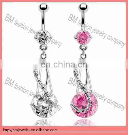 Dangle Belly Rings With Shiny GEM Belly Button Rings Piercing Body Jewelry Wholesale