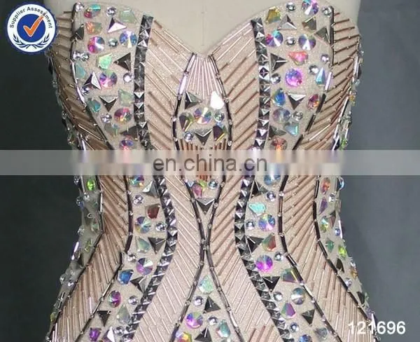 Latest Factory Directly Supply Champagne Sweetheart Beaded Samples of Cocktail Dress photo-6