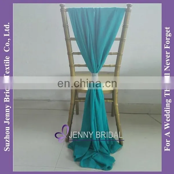 SH043J Chiffon Ruffled Chair Cover Cheap Wedding Blush Chair Sashes photo-4