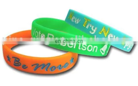 Multicolors Imprinted Silicone Rubber Bracelet/wristbands