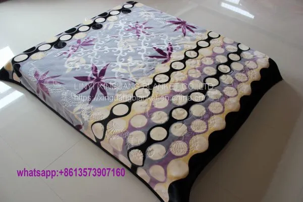 Double Ply Embossed Design Polyester Mink Blanket Winter Warm Blanket