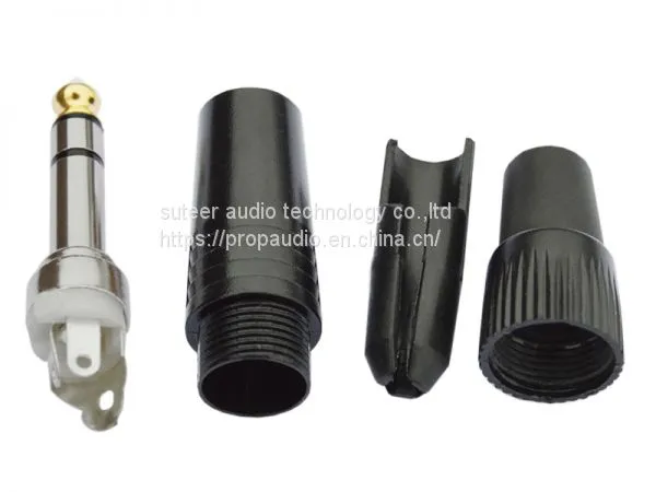 6.35 mm Stereo Male Jack Solder Type Connector Phone Plug Gold Tip photo-2