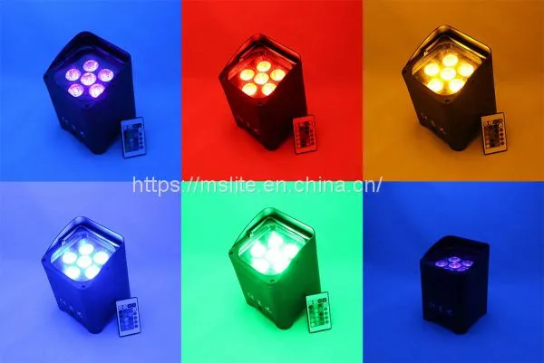 6x15W/18W 6 In1RGBWAUV Wireless DMX Stage Effect LED Uplight Rechargeable Battery Powered Par Light photo-5