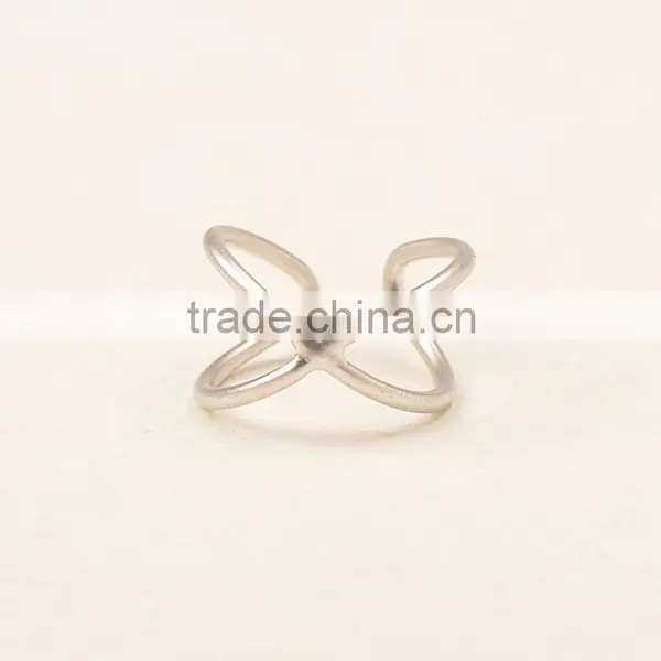 Fashion Hot Sale Stud Plate Charm Silver Finger Rings photo-2