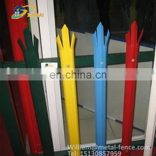 High Security Signal Base Station Powder Coated W Section Triple Pointed Metal Palisade Fence photo-3