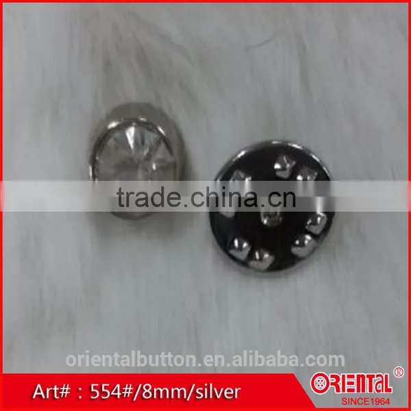 Single Clear Diamond Silver Metal Base Brooch photo-3