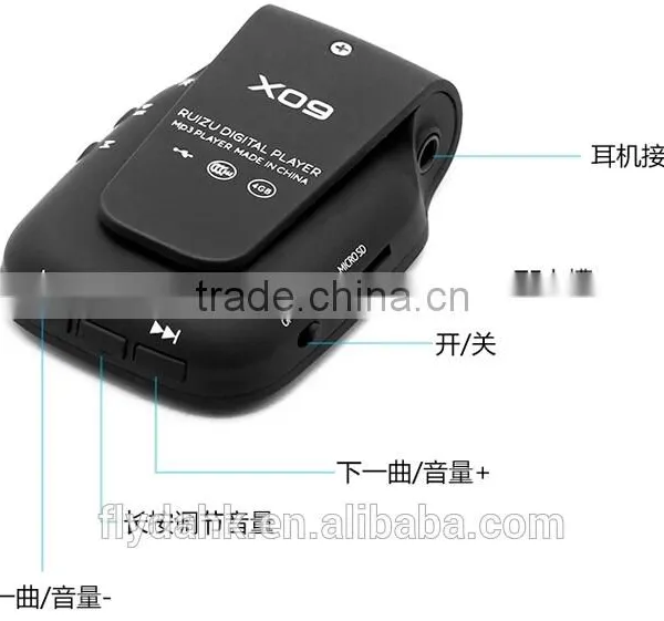 New Arrive 4gb Clip Mini Sport MP3 Player With Screen Can Play 30 Hours,RUIZU X09 Mp3 Music Payer With FM,E-Book,Clock,Data. photo-3