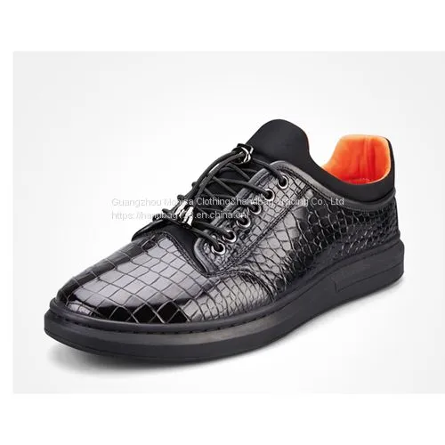 Crocodile Leather Shoes Men's Genuine Leather High-End Business Casual Men's Formal Wear Korean Casual Trend Breathable Leather Shoes photo-3