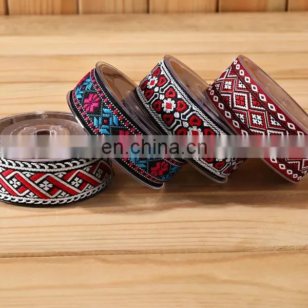 Sewing Embroidered Ribbon Jacquard Webbing Belt Custom Design Wholesale Custom 2.5cm and 3.2cm Woven 100% Polyester Sustainable photo-2